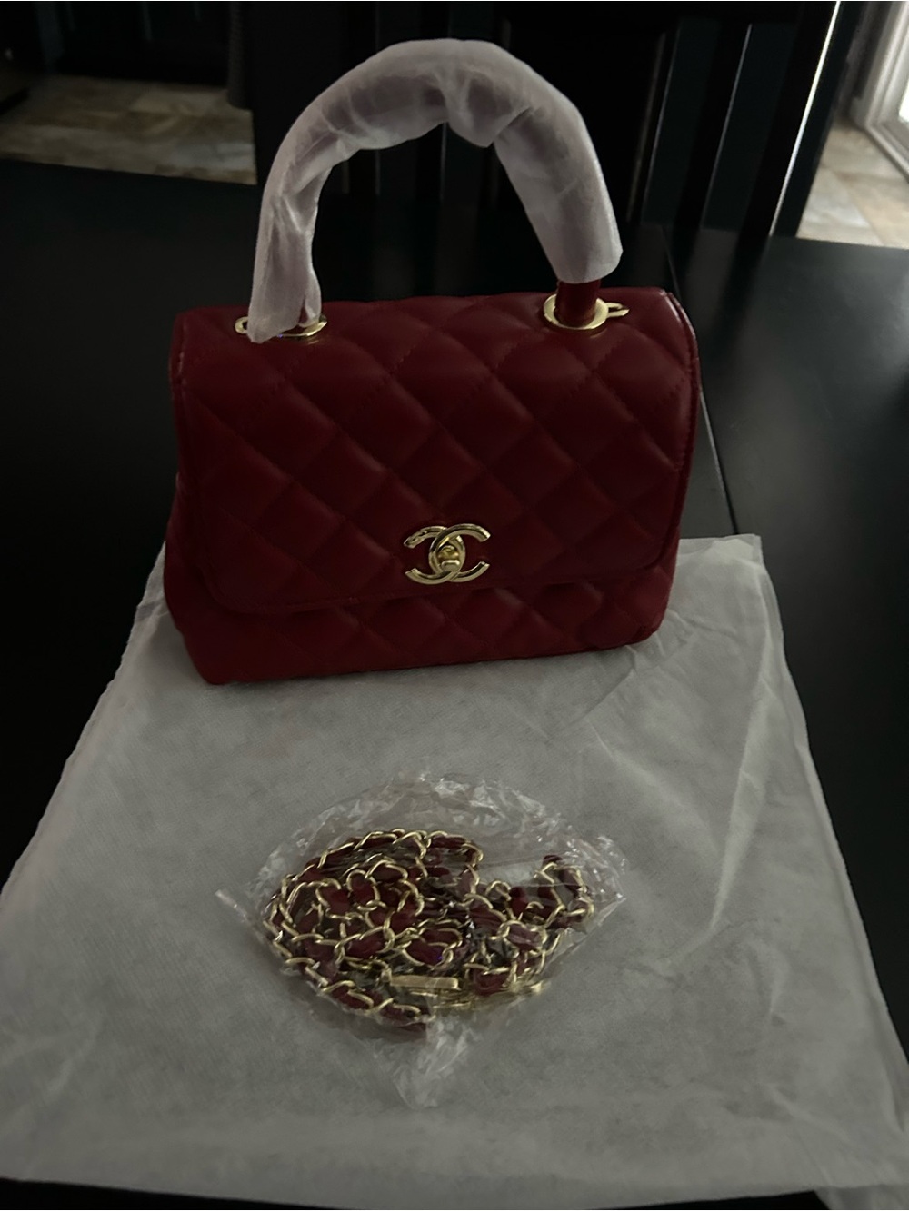 Burgundy Designer Inspired handbag
